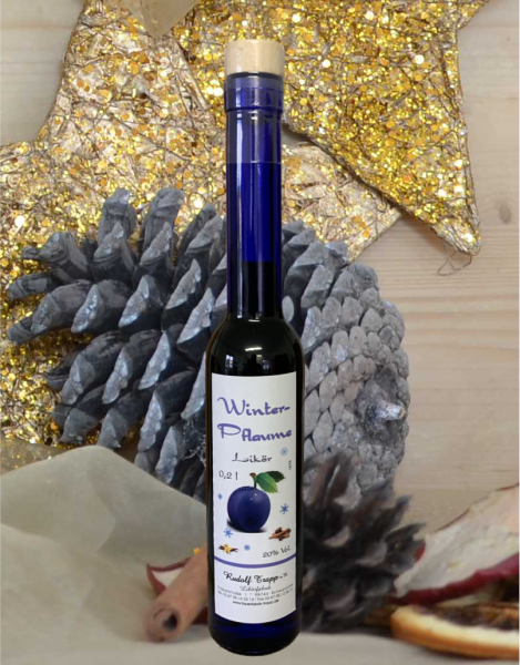 "Winter-Pflaume", Likör, 20% vol., 0,2 l, blau